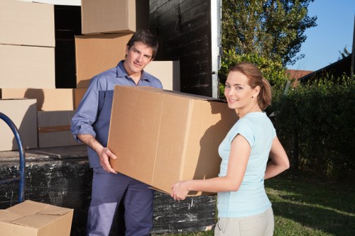 Packing materials and labelled boxes used by Crooklog movers
